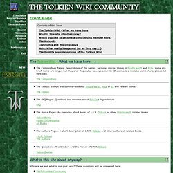 TolkienWiki: FrontPage
