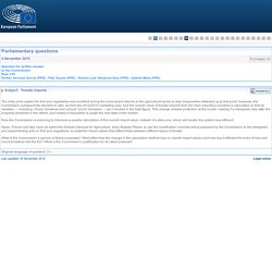 PARLEMENT EUROPEEN - Réponse à question P-014463-15 Tomato imports