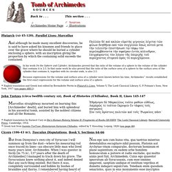 Tomb of Archimedes (Sources)
