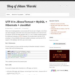Blog of Adam Warski » Blog Archive » UTF-8 in JBoss/Tomcat + MySQL + Hibernate + JavaMail