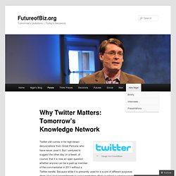 Why Twitter Matters: Tomorrow’s Knowledge Network