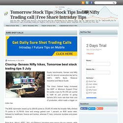 Closing- Sensex Nifty hikes, Tomorrow best stock trading tips 5 July