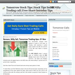 Sensex, Nifty fall; Tomorrow Trading tips- 21 Nov