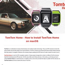 TomTom Home - How to Install TomTom Home on macOS