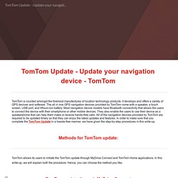TomTom Update - Update your navigation device - TomTom