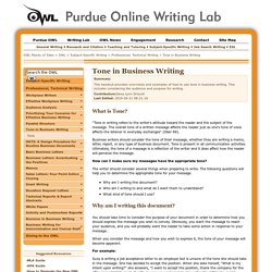 Tone in Business Writing