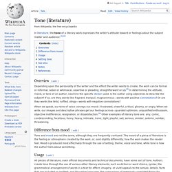 Tone (literature) - Wikipedia