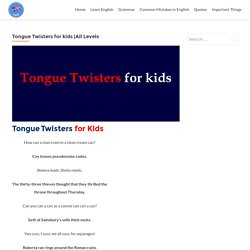 Tongue Twisters for kids