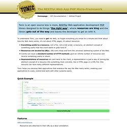 Tonic: A RESTful Web App Development PHP Library