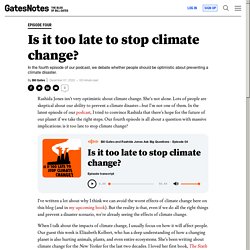 Is it too late to stop climate change?