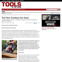 Tool Test: Cordless Circ Saws