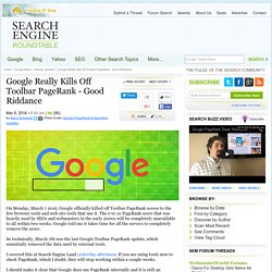 Google Toolbar PageRank Is Now Officially Dead