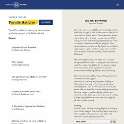 The Writer’s Toolbox - Faculty Articles - Gotham Writers Workshop