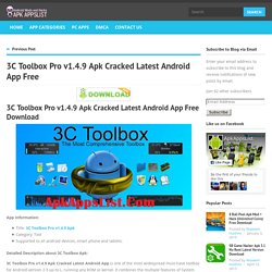 3C Toolbox Pro v1.4.9 Apk Cracked Latest Android App Free