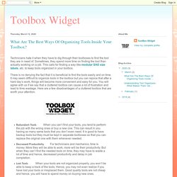 Toolbox Widget: What Are The Best Ways Of Organizing Tools Inside Your Toolbox?