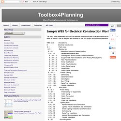 Toolbox4Planning: Sample WBS for Electrical Construction Work