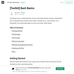 [Toolkit] Bash Basics – The New Blackboard