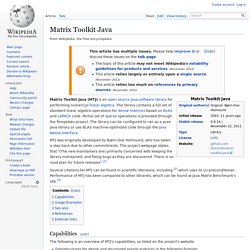 Matrix Toolkit Java