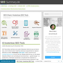 42 kostenlose SEO Tools zur Webseiten Optimierung