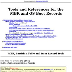 Tools for MBR/Boot Records and References