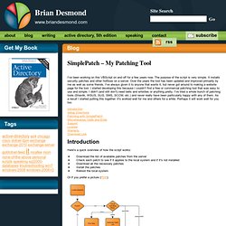 Tools : Brian Desmond's Blog
