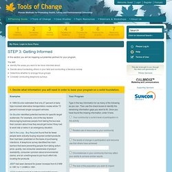 Tools of Change - Getting Informed