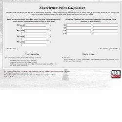 d20 Tools - Experience Point Calculator