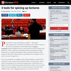 4 tools for spicing up lectures