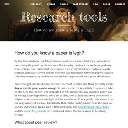Tools - How do you know a paper is legit?