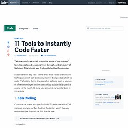 11 Tools to Instantly Code Faster