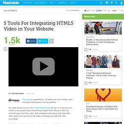 5 Tools For Integrating HTML5 Video in Your Website