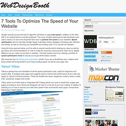 7 Tools To Optimize The Speed of Your Website