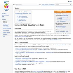 Tools - Semantic Web Standards