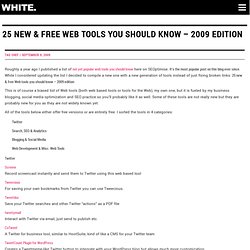 30+ New &amp; Free Web Tools You Should Know – 2009 Edition