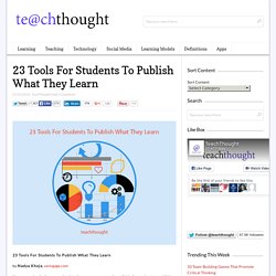 23 Tools For Students To Publish What They Learn