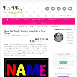 Name Kits: Tools for Teaching Young Children Their Names - Fun-A-Day!