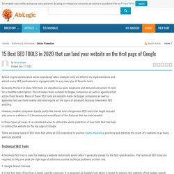 15 Best SEO TOOLS in 2020 that can land your website on the first page of Google