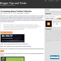 16 Amazing jQuery Tooltips Collection