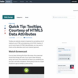 Tooltips, Courtesy of HTML5 Data Attributes