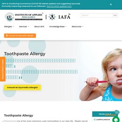 Toothpaste Allergy l IAFA