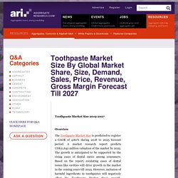Toothpaste Market Size By Global Market Share, Size, Demand, Sales, Price, Revenue, Gross Margin Forecast Till 2027