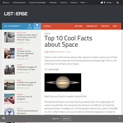 Top 10 Cool Facts about Space