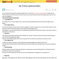 top 10 forex signal providers
