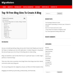 Top 10 Free Blog Sites To Create A Blog