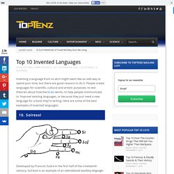 Top 10 Invented Languages