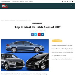 Top 10 Most Reliable Cars of 2019