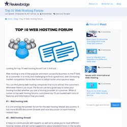 Top 10 Web Hosting Forum
