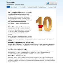 Top 10 Webinar Mistakes to Avoid