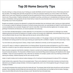 Top 20 Home Security Tips