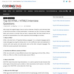 Top 50 HTML / HTML5 Questions